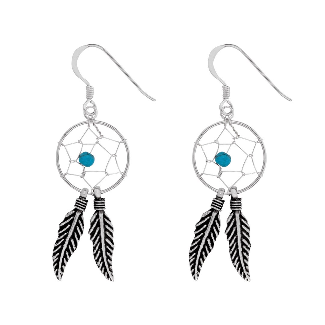 Sterling Silver Dream Catcher Earrings Etsy