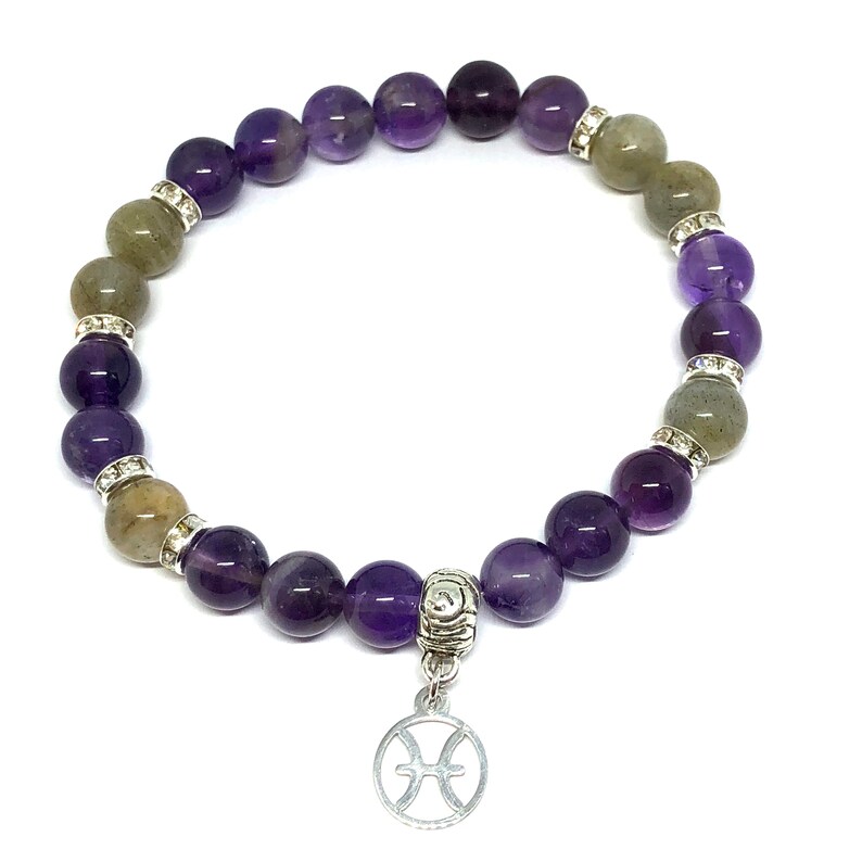 Pisces Birthstone Power Bead Bracelet Charm Bracelet Gifts Etsy