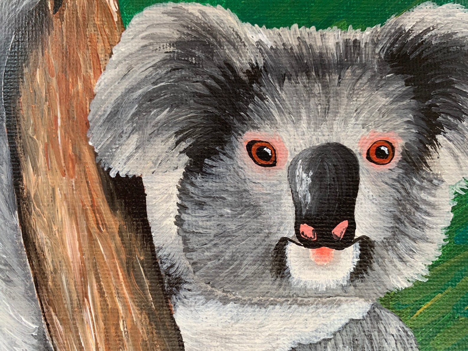 A5 Koala Original Acrylic Painting Canvas Animal Wall Art Etsy