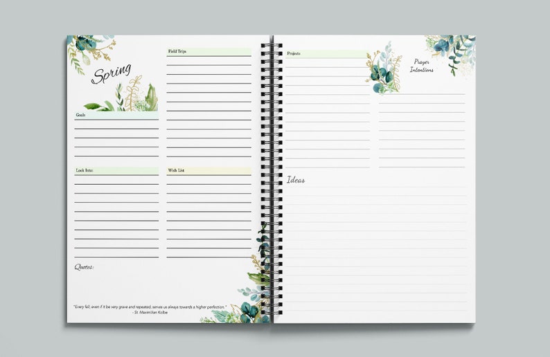 Catholic Homeschooling Planner 20232024 with Subjects Etsy