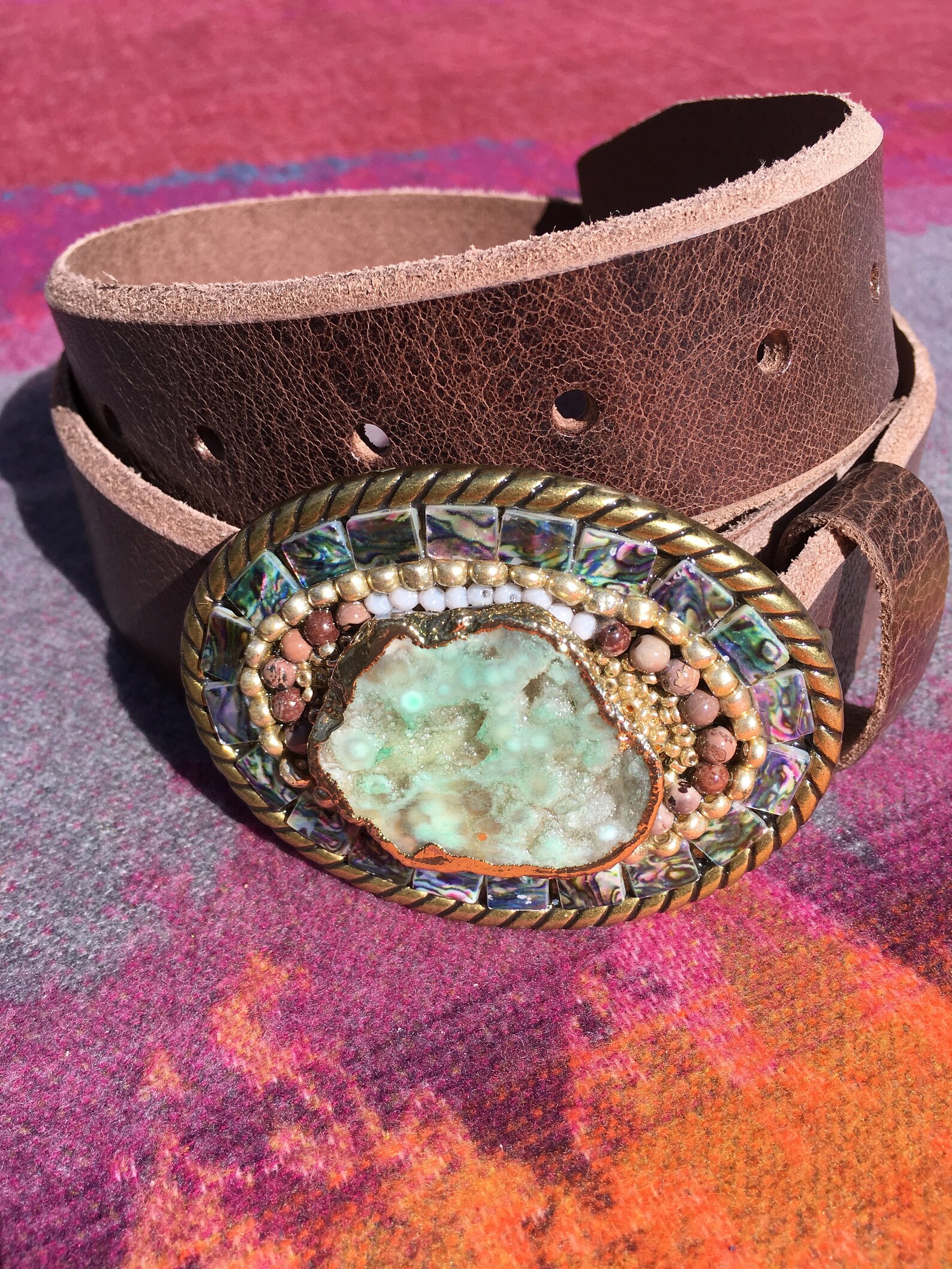 Beaded belt buckle Etsy