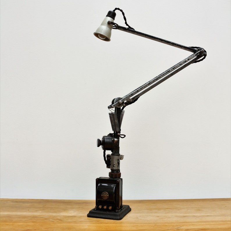 wooden anglepoise lamp