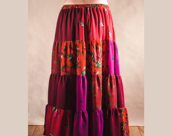 Folk patchwork skirt for tribal fusion / fcbds / ats dance
