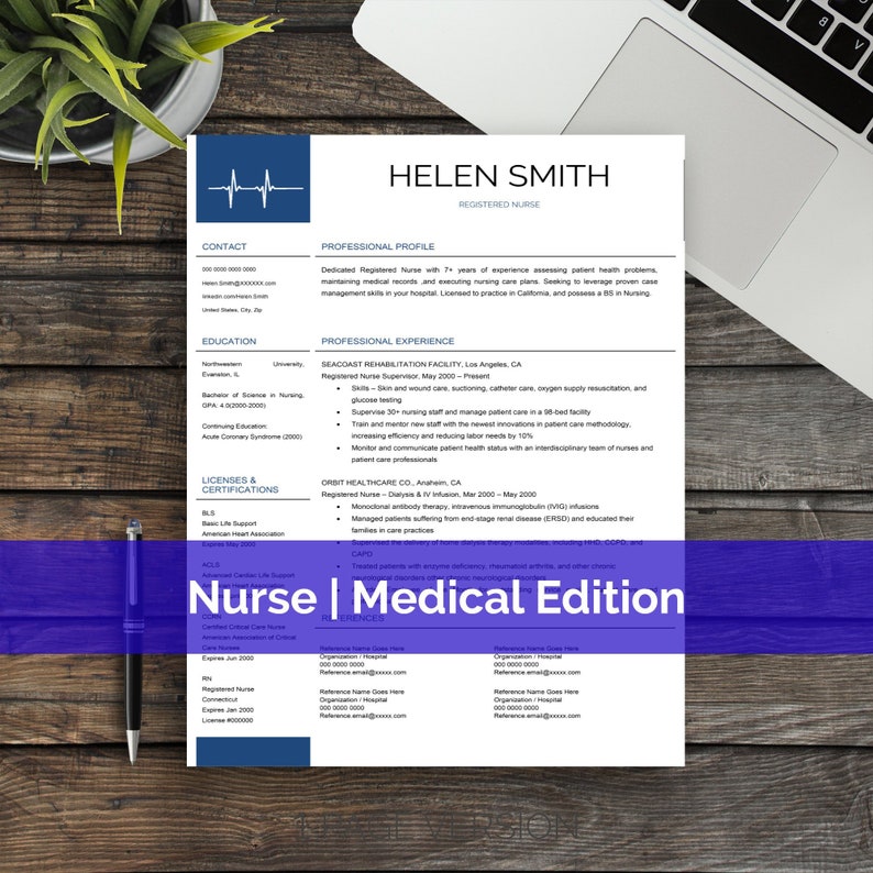 Nurse Resume Nurse template, INSTANT Nurse DOWNLOAD Registered CV Medical Word, , for  Resume, Template, Resume, Nurse Doctor Template