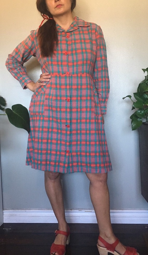 Vintage 1930’s or 1940’s red plaid French workwear