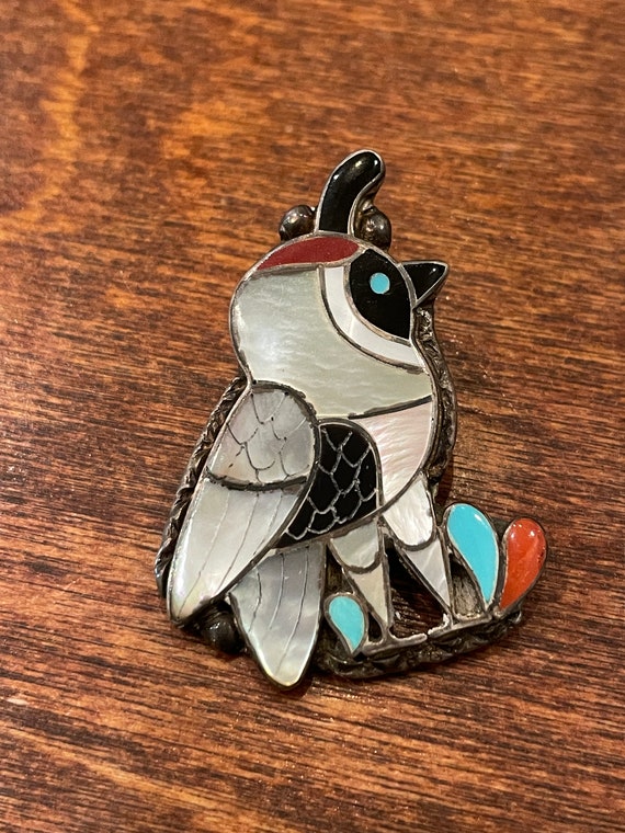 Collectible P Sheyka Zuni quail pin