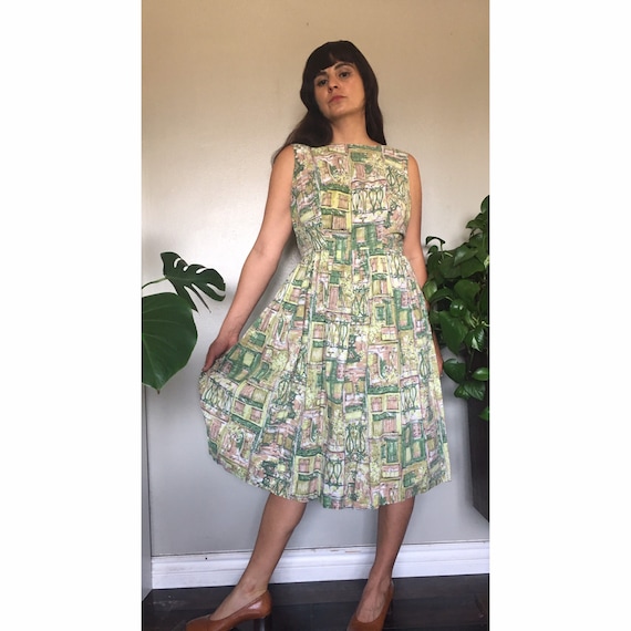 Vintage 1950’s handmade cotton garden lawn dress