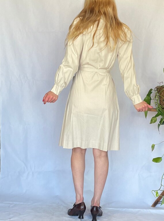 1940’s French workwear khaki shirt dress - image 4