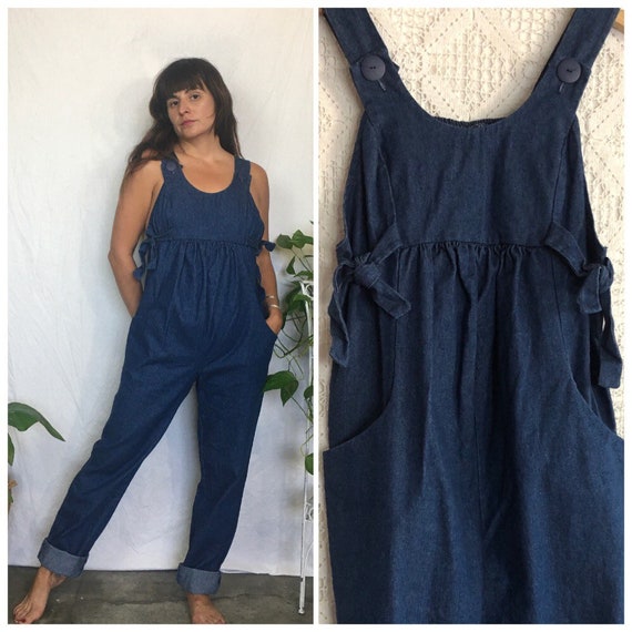 Vintage 1970’s maternity dark denim jumpsuit