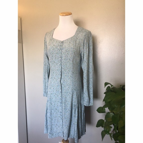 Vintage 90’s Carole Little drop waist floral rayon
