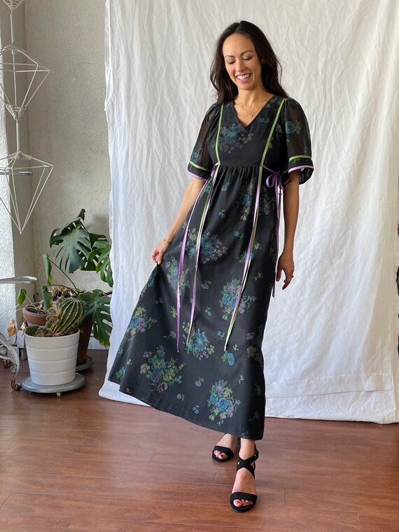 1970’s ribbon maxi dress - image 6