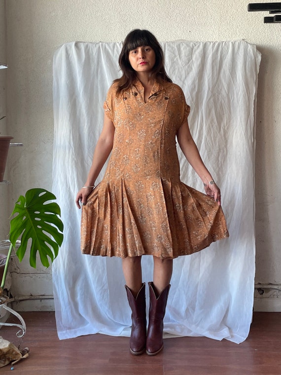 Vintage 1940’s rayon drop waist day dress - image 6