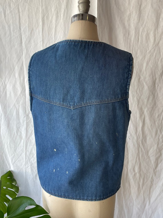 Vintage 1970’s Wrangler faux Sherpa lined denim v… - image 3