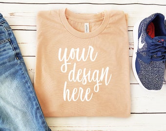 Download Free Peach Orange T Shirt Mockup Clothing Flat Lay Poster Mockup On Behance PSD Mockup Template
