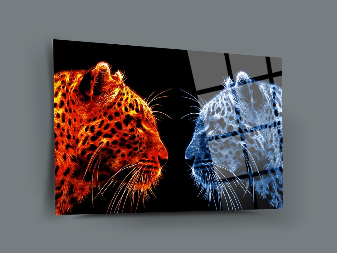Tiger Glass Wall Artlion Glass Wall Paintingaesthetic Wall Decorhome Decoration Accessories