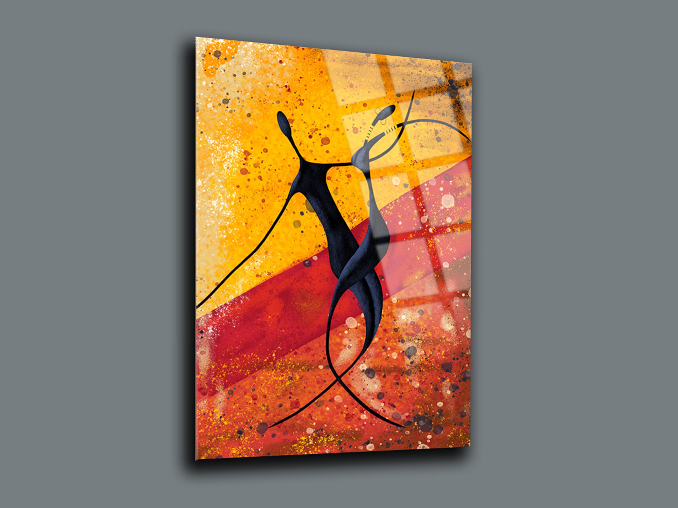 Ethnic Design Glass Wall Arthotel Wall Decorationabstract Etsy