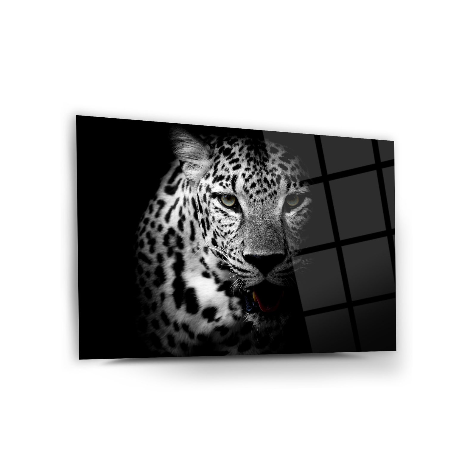 Leopard Glass Wall Art Printanimal Wall Paintingsextra Large Etsy UK