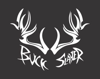 Buck Slayer Deer - Buck Vinyl Window Decal Bumper Sticker