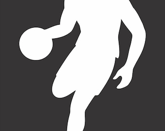 Basketball Player Silhouette Vinyl Window Decal Bumper Sticker