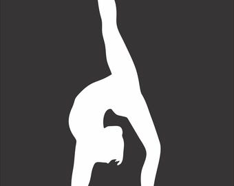 Gymnast Silhouette  Vinyl Window Decal Bumper Sticker