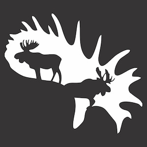 Moose Antler Vinyl Window Decal Bumper Sticker