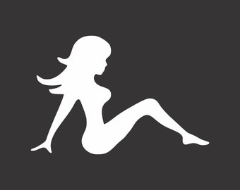 May include: White silhouette of a person sitting with their legs crossed and their arms resting on their knees.