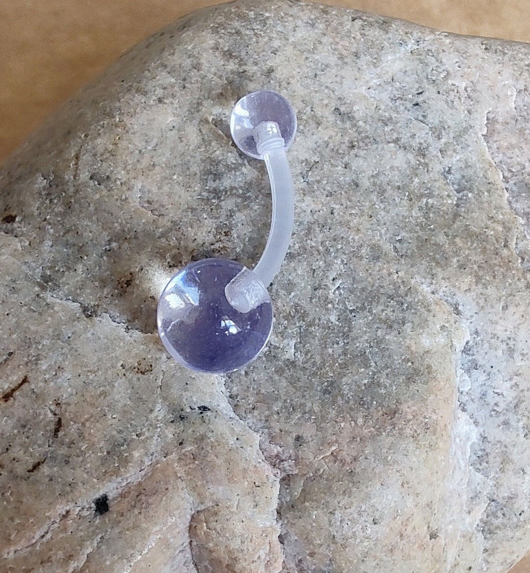 14g Piercing Retainer, Navel Retainer, Navel Barbell, Clear Barbell