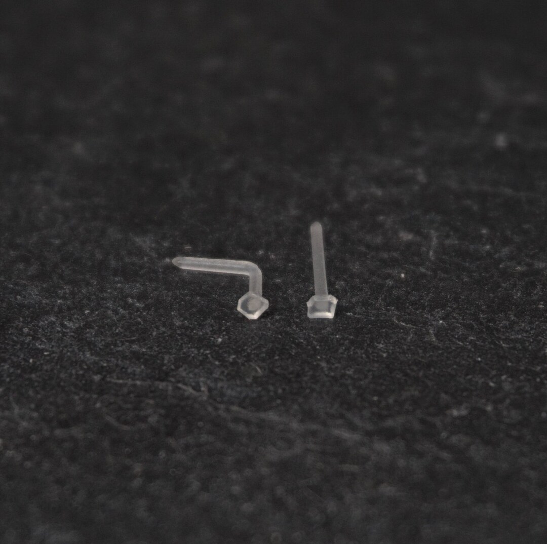 BOGOF 20g Piercing Retainer, Clear Nose Stud, Hideit Piercing, Stud