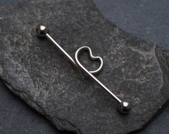 Industrial Barbell, industrial piercing, scaffold barbell, scaffold jewellery, silver industrial, 14g barbell, body piercing, gold barbell