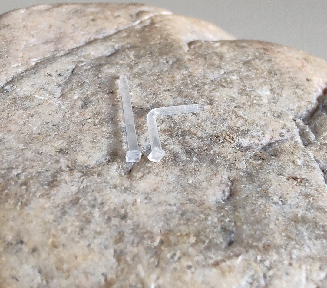 20g Piercing Retainer, Clear Nose Stud 20 Gauge Nose Stud, Discreet