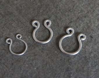 Fake septum rings, fake body jewellery, fake septum piercing, body piercing, coloured nose ring, body jewellery, silver septum ring