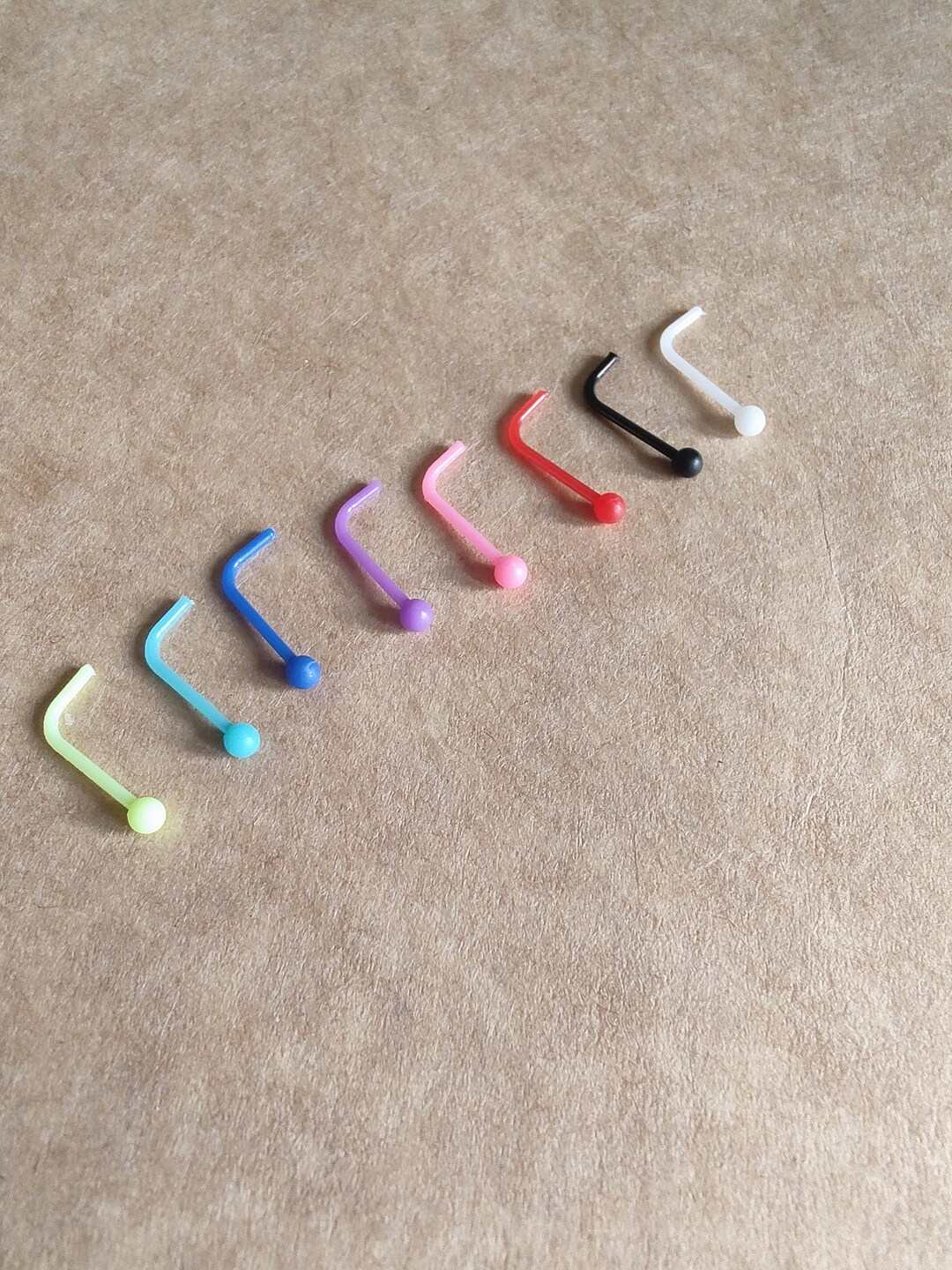 20g Bioflex Stud Colourful Nose Stud Plastic Nose Stud Etsy