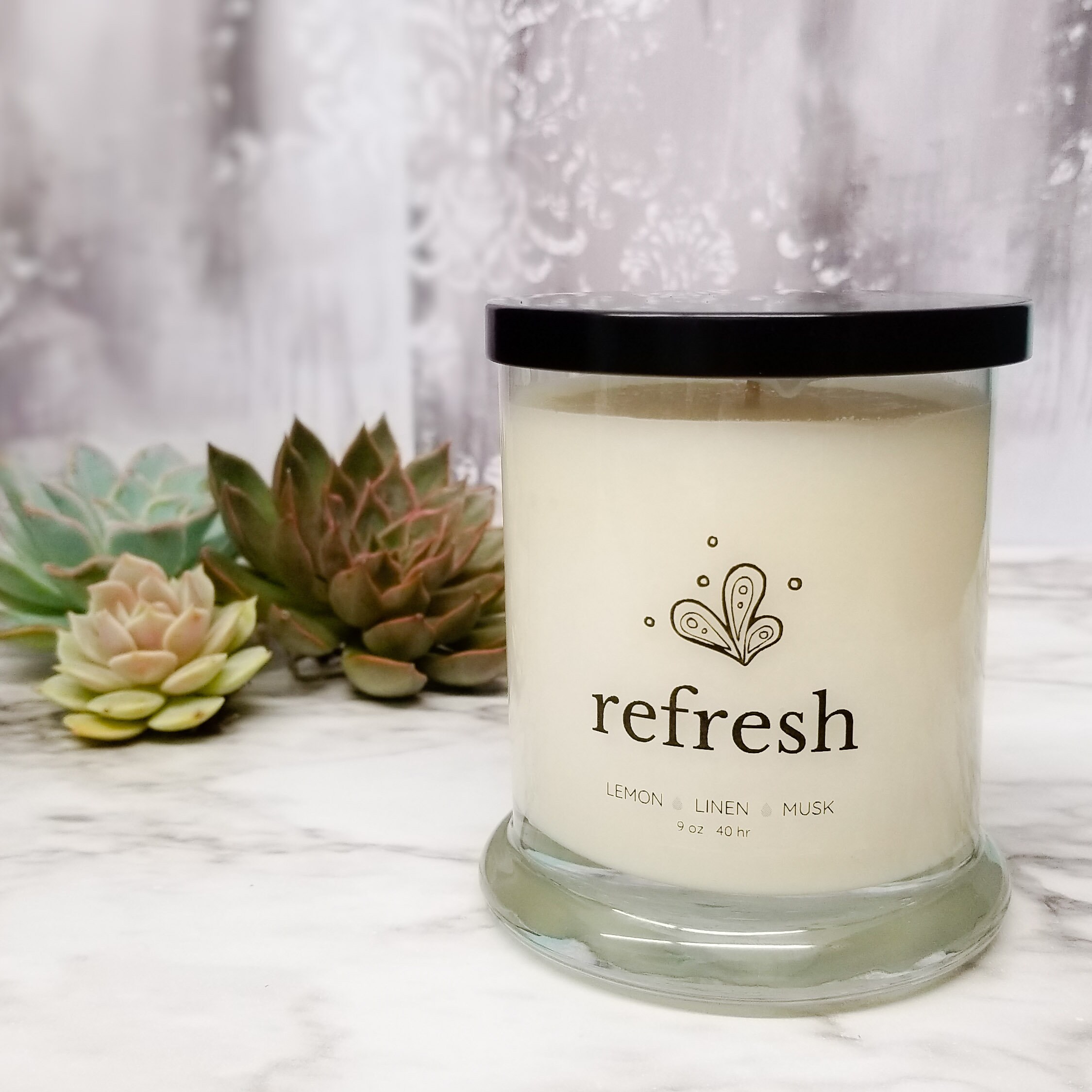 Refresh Odor Eliminator Candle12 oz Candle Linen Scent Etsy
