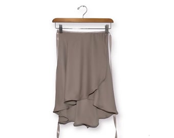 ESSENTIAL: Solid colour ballet wrap skirt made-to-order