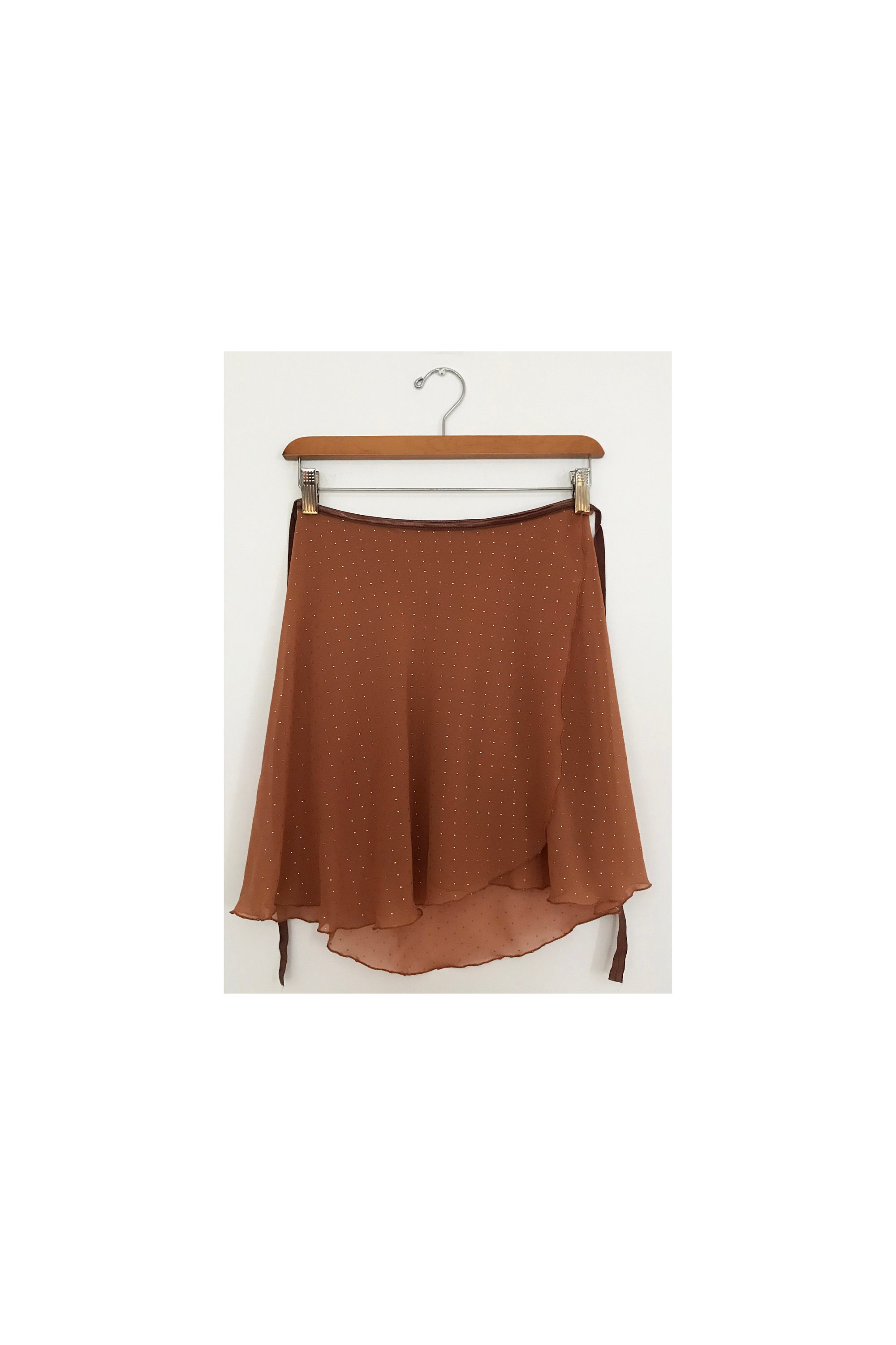 Image of Bronze Idol Ballet Wrap Skirt With Bronze-Gold Glitter Made-To-Order