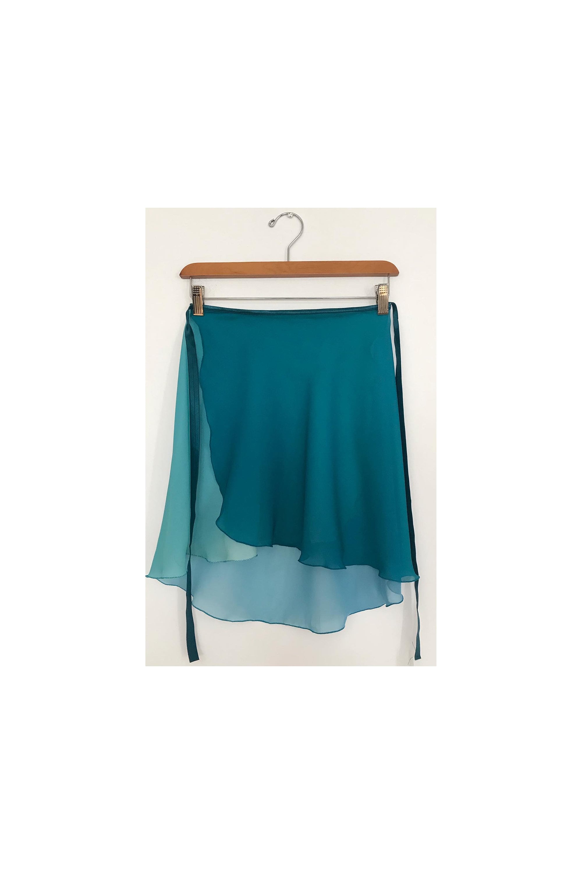Image of Holland Park Ballet Wrap Skirt Made-To-Order Peacock Green Ombre
