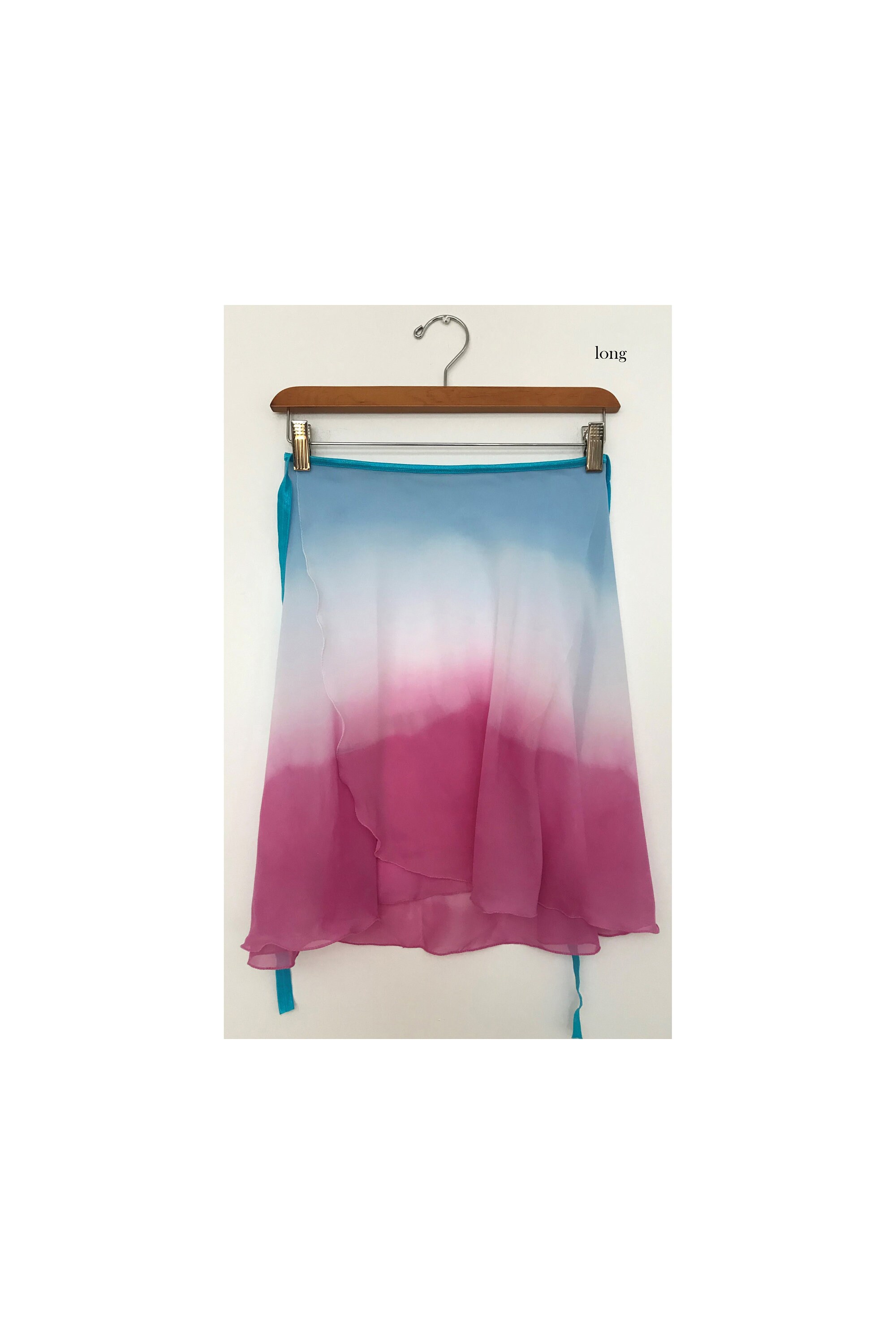 Image of Jeanne Tricolour Ombre Dip-Dye Ballet Wrap Skirt, One-Off Ready-To-Ship Two Lengths Available