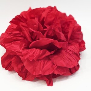 Oversized Red Rose Flower Brooch, Floral Brooch