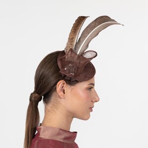 Unique  Sinamay Feather Fascinator Special Occasion Headpiece Wedding Guest Races Cocktail Fascinator