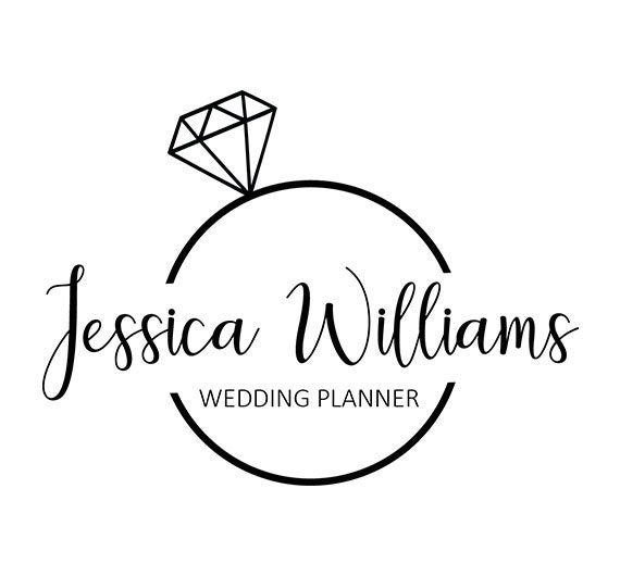 Diamond ring logo design, wedding logo, jewellery logo, premade wedding planner logo, jpg, png