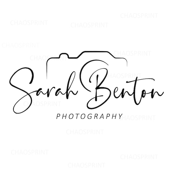 Photography logo design, premade camera logo, photographer logo design, personalized modern watermark logo with cam icon svg, jpg, png