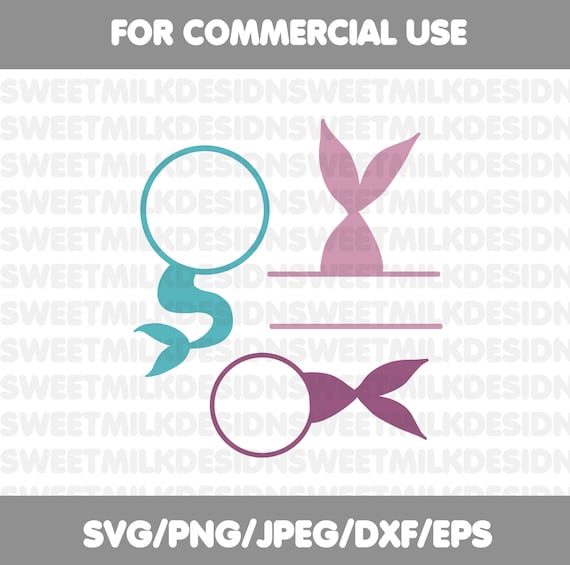 Download Mermaid Tail Svg Split Mermaid Monogram Svg Mermaid Svg Etsy