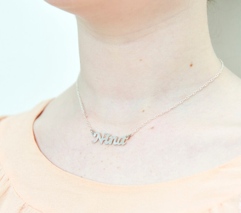 Silver necklace with your first name made by Nathan Walker, Christmas gift, birthday gift,EtsyProcess, image 5