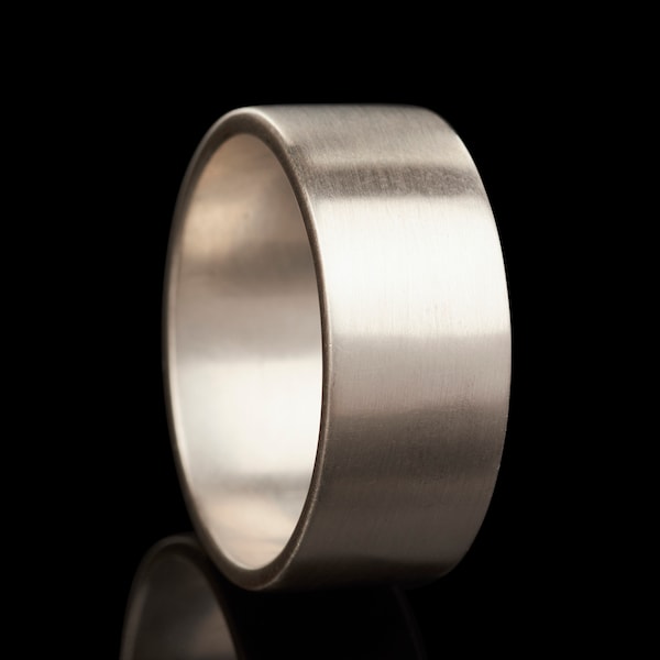 Bague en argent "mate"par Nathan Walker, bague homme