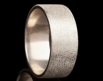 "Brushed" silver ring by Nathan Walker