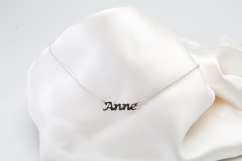 Silver necklace with your first name made by Nathan Walker, Christmas gift, birthday gift,EtsyProcess, image 1