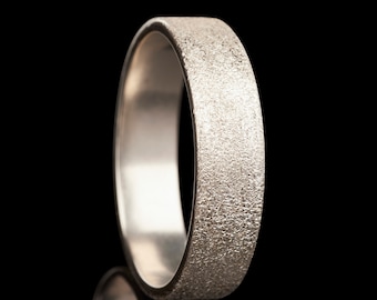 “Brushed” silver ring