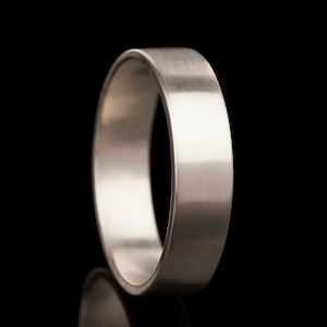 Matte silver ring, men's ring, handmade by Nathan Walker