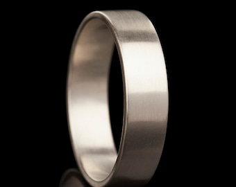 Matte silver ring, men's ring, handmade by Nathan Walker