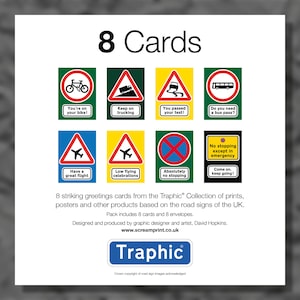 Cartes de voeux Traphic - Panneaux montrant des véhicules